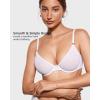 imageINLYRIC Womens Cosnufy Sheer Balconette Bra Demi Unlined Plunge Mesh See Through Sexy Bras UnderwireWhite