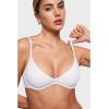 imageINLYRIC Womens Inbarely Plus Plunge Bra  Unlined Underwire Sexy Demi Balconette BrasWhite