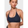 imageINLYRIC Womens Inbarely Soft Halter Bralette Open Back Backless TieBack No Padding Unlined Scoop No Underwire BraDeep Ocean Blue