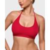 imageINLYRIC Womens Inbarely Soft Halter Bralette Open Back Backless TieBack No Padding Unlined Scoop No Underwire BraLipstick Red