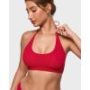 imageINLYRIC Womens Inbarely Soft Halter Bralette Open Back Backless TieBack No Padding Unlined Scoop No Underwire BraLipstick Red