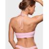 imageINLYRIC Womens Inbarely Soft Halter Bralette Open Back Backless TieBack No Padding Unlined Scoop No Underwire BraSweet Pink