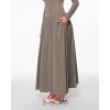 imageINLYRIC Womens Off The Shoulder Long Sleeve Maxi Dresses Elegant Formal Wedding Guest Cocktail Long DressesKhaki Taupe