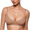 imageINLYRIC Womens Inbarely Soft Scoop Bralettes No Padding Cami Bras Unlined No Underwire Comfort Sleep Bralette PulloverGravel Beige