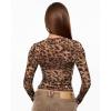 imageINLYRIC Womens Inbarely Soft Long Sleeve TShirts Crew Neck Basic Tees Slim Fitted Going Out Tops Trendy Fall OutfitsWildland Leopard