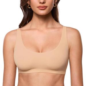 imageINLYRIC Womens Inbarely Soft Scoop Neck Bralette  Spaghetti Strap No Padding Unlined No Underwire Comfortable Sleep BraWarm Beige
