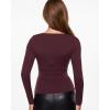 image:imageINLYRIC Womens Airsoft Single Layer Long Sleeve TShirts Square Neck Basic Tees Slim Fitted Going Out Tops TrendyBurgundy Purple