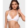 image:imageINLYRIC Womens Inbarely Soft Triangle Racerback Bralette  No Padding Unlined No Underwire Comfort Everyday Plunge BraletteSnow White