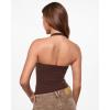 image:imageINLYRIC Womens Inbarely Soft Deep Halterneck Double Lined Sleeveless Tank Tops Backless Going Out Slim Fitted SexyHazelnut