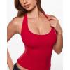 image:imageINLYRIC Womens Inbarely Soft Deep Halterneck Double Lined Sleeveless Tank Tops Backless Going Out Slim Fitted SexyLipstick Red