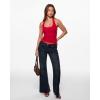 image:imageINLYRIC Womens Inbarely Soft Deep Halterneck Double Lined Sleeveless Tank Tops Backless Going Out Slim Fitted SexyLipstick Red