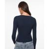 image:imageINLYRIC Womens Airsoft Single Layer Long Sleeve TShirts Square Neck Basic Tees Slim Fitted Going Out Tops TrendyDeep Ocean Blue