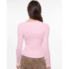 image:imageINLYRIC Womens Airsoft Single Layer Long Sleeve TShirts Square Neck Basic Tees Slim Fitted Going Out Tops TrendySweet Pink