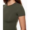 image:imageINLYRIC Womens Inbarely Ultra Short Sleeve Tops Crew Neck Double Lined Going Out Slim Fit T Shirts Summer Basic TeesDeep Moss Green