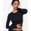 image:imageINLYRIC Womens Airsoft Long Sleeve TShirts Single Layer Crew Neck Basic Tees Slim Fitted Going Out Tops TrendyBlack