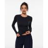 image:imageINLYRIC Womens Airsoft Long Sleeve TShirts Single Layer Crew Neck Basic Tees Slim Fitted Going Out Tops TrendyBlack