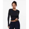 image:imageINLYRIC Womens Airsoft Long Sleeve TShirts Single Layer Crew Neck Basic Tees Slim Fitted Going Out Tops TrendyBlack