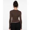 image:imageINLYRIC Womens Airsoft Long Sleeve TShirts Single Layer Crew Neck Basic Tees Slim Fitted Going Out Tops TrendyClay Brown