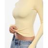 image:imageINLYRIC Womens Airsoft Long Sleeve TShirts Single Layer Crew Neck Basic Tees Slim Fitted Going Out Tops TrendyPale Yellow