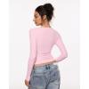 image:imageINLYRIC Womens Airsoft Long Sleeve TShirts Single Layer Crew Neck Basic Tees Slim Fitted Going Out Tops TrendySweet Pink
