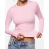 image:imageINLYRIC Womens Airsoft Long Sleeve TShirts Single Layer Crew Neck Basic Tees Slim Fitted Going Out Tops TrendySweet Pink