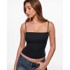 image:imageINLYRIC Womens Camisole Tank Tops for Women Double Lined Crop Tops Spaghetti Straps Summer Sexy Going Out OutfitBlack