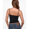 image:imageINLYRIC Womens Camisole Tank Tops for Women Double Lined Crop Tops Spaghetti Straps Summer Sexy Going Out OutfitBlack
