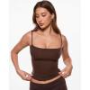 image:imageINLYRIC Womens Camisole Tank Tops for Women Double Lined Crop Tops Spaghetti Straps Summer Sexy Going Out OutfitHazelnut