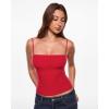 image:imageINLYRIC Womens Camisole Tank Tops for Women Double Lined Crop Tops Spaghetti Straps Summer Sexy Going Out OutfitLipstick Red