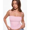 image:imageINLYRIC Womens Camisole Tank Tops for Women Double Lined Crop Tops Spaghetti Straps Summer Sexy Going Out OutfitSweet Pink