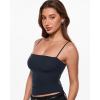 image:imageINLYRIC Womens Camisole Tank Tops for Women Double Lined Crop Tops Spaghetti Straps Summer Sexy Going Out OutfitTrue Navy