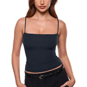image:imageINLYRIC Womens Camisole Tank Tops for Women Double Lined Crop Tops Spaghetti Straps Summer Sexy Going Out OutfitTrue Navy