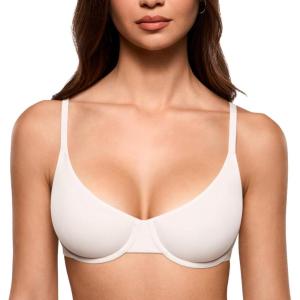 image:imageINLYRIC Womens Inbarely Plus Demi Balconette Bra No Padding Unlined Underwire Comfort Tshirt Supportive Everyday BrasCoconut White