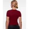 image:imageINLYRIC Womens Inbarely Ultra Short Sleeve Tops Crew Neck Double Lined Going Out Slim Fit T Shirts Summer Basic TeesAncora Red