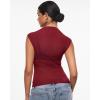 image:imageINLYRIC Womens Cosnufy Mesh Sheer Mock Turtle Neck Tank Tops See Through Sleeveless Sexy Summer Going Out TopsAncora Red