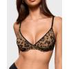 image:imageINLYRIC Womens Cosnufy Sheer Balconette Bra Demi Unlined Plunge Mesh See Through Sexy Bras UnderwireDune Leopard