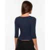 image:imageINLYRIC Womens Airsoft 34 Length Sleeve Tops Single Layer Crew Neck T Shirts Basic Tees Slim Fitted Going Out TopsDeep Ocean Blue