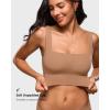 image:imageINLYRIC Womens Inbarely Outwear Longline Square Neck Bralette Supportive Unlined No Underwire Yoga Sports BraGravel Beige