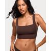 image:imageINLYRIC Womens Inbarely Outwear Longline Square Neck Bralette Supportive Unlined No Underwire Yoga Sports BraHazelnut