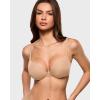 image:imageINLYRIC Womens Teardrop Push Up Bra Padded Supportive Underwire Add 1 Cup Seamless Tshirt Sexy Lift Up Plunge BrasWarm Beige