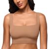 image:imageINLYRIC Womens Inbarely Outwear Longline Square Neck Bralette Supportive Unlined No Underwire Yoga Sports BraGravel Beige
