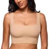 image:imageINLYRIC Womens Inbarely Outwear Longline Square Neck Bralette Supportive Unlined No Underwire Yoga Sports BraWarm Beige
