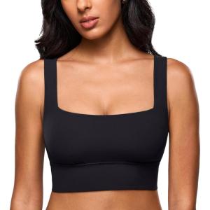 image:imageINLYRIC Womens Inbarely Outwear Longline Square Neck Bralette Supportive Unlined No Underwire Yoga Sports BraBlack