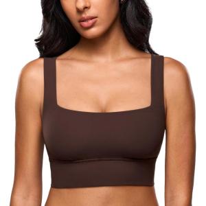 image:imageINLYRIC Womens Inbarely Outwear Longline Square Neck Bralette Supportive Unlined No Underwire Yoga Sports BraHazelnut