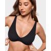 image:imageINLYRIC Womens Inbarely Plus Unlined Bras V Neck No Padding Underwire Tshirt Balconette Full Coverage Comfort Lounge BrasBlack