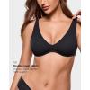 image:imageINLYRIC Womens Inbarely Plus Unlined Bras V Neck No Padding Underwire Tshirt Balconette Full Coverage Comfort Lounge BrasBlack