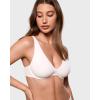 image:imageINLYRIC Womens Inbarely Plus Unlined Bras V Neck No Padding Underwire Tshirt Balconette Full Coverage Comfort Lounge BrasCoconut White