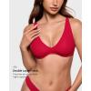 image:imageINLYRIC Womens Inbarely Plus Unlined Bras V Neck No Padding Underwire Tshirt Balconette Full Coverage Comfort Lounge BrasLipstick Red