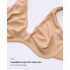 image:imageINLYRIC Womens Inbarely Plus Unlined Bras V Neck No Padding Underwire Tshirt Balconette Full Coverage Comfort Lounge BrasLipstick Red