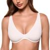 image:imageINLYRIC Womens Inbarely Plus Unlined Bras V Neck No Padding Underwire Tshirt Balconette Full Coverage Comfort Lounge BrasCoconut White